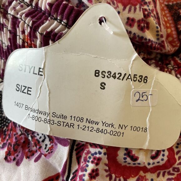 Angie women shorts NWT Small Purple Orange Red boho Hippie pull on Elastic Waist - Picture 6 of 6